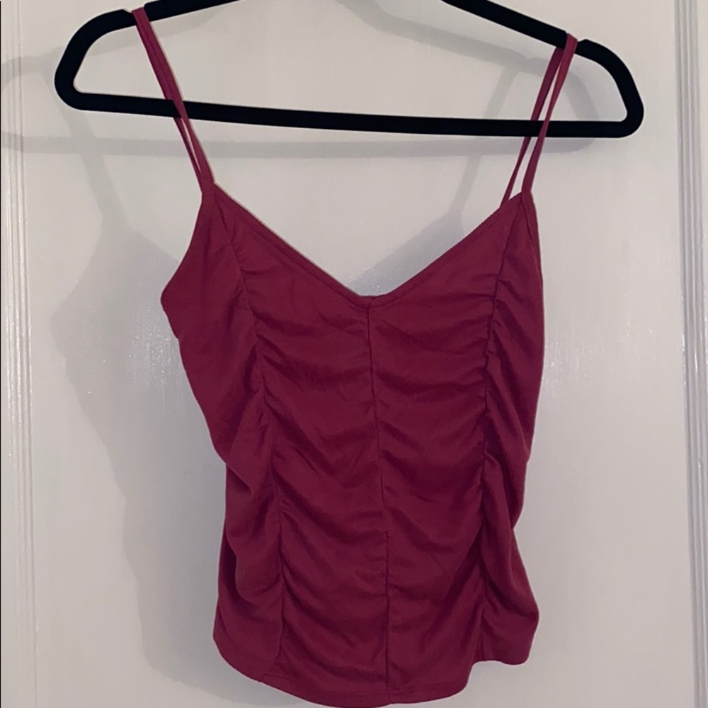 Pink Urban Outfitters Ruffled Crop Top